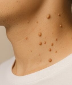Verrugas en el cuello