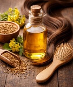 Aceite de mostaza para aumentar el cabello