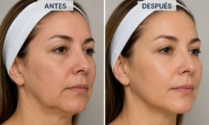 Radiofrecuencia facial antes y después