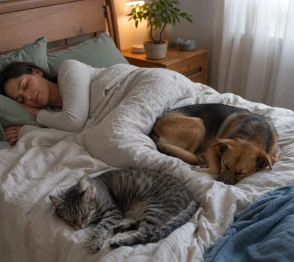 ¿Es saludable dormir con tu perro o gato?