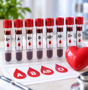 Tipos de sangre A B AB O con Rh positivo y negativo